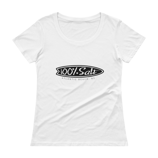 Ladies Scoopneck T-Shirt With Surfboard Logo