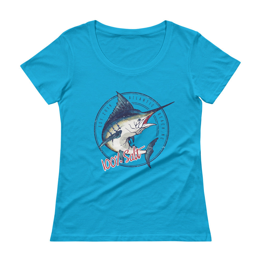Ladies Marlin Scoopneck T-Shirt – 100% Salt