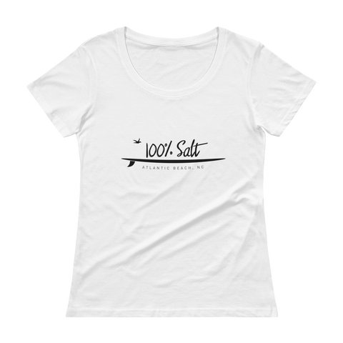 Ladies Scoopneck T-Shirt With Flat Surfboard Logo