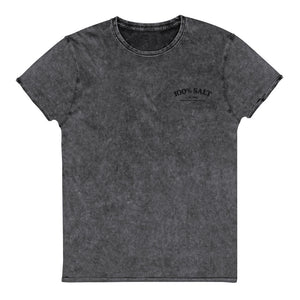 Unisex Vintage Embroidered Logo Denim T-Shirt